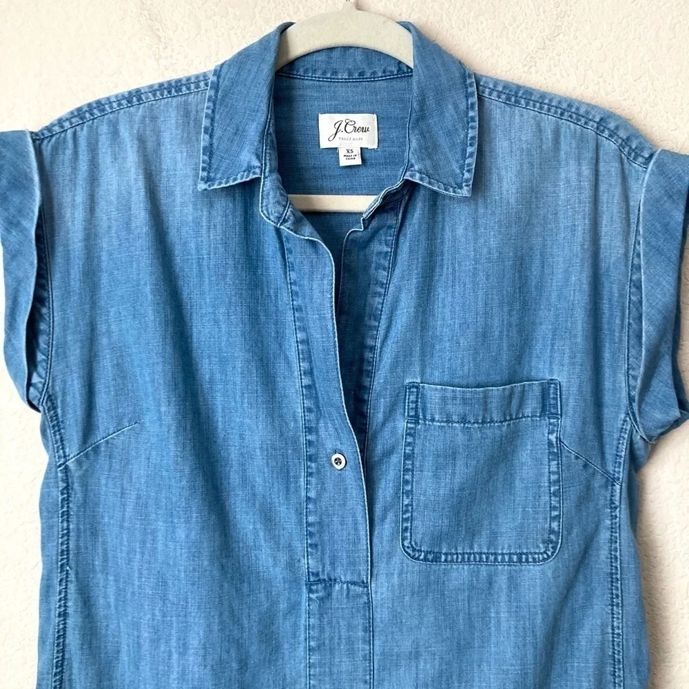 J.Crew Essential Summer Boho Chambray Tunic Dress